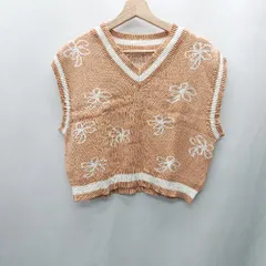 ◇ ◎●未使用● ⊇ ems excite エムズエキサイト 花柄 ベスト サイズF オレンジ系 レディース E  【1502030029994】