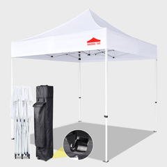 【新品】タープテントRAKURAKU TENT イベントテント 【スチール】3mx3m (ホワイト 白) 組立簡単 ワンタッチテント 大型 業務用 簡易テント 運動会 スポーツ大会 RAKURAKU TENT