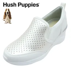 Hush Puppies ハッシュパピー レディース スニーカー L6010FT スリッポン カジュアル ウェッジソール 6cmヒール 幅広 3E 軽量 おしゃれ ホワイトのサムネイル