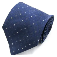 マリオヴァレンティノ ブランド ネクタイ 花柄 ドット 格子柄 シルク 日本製 PO  メンズ ネイビー MARIO VALENTINO 【中古】