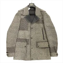 ランバン LANVIN ミリタリー ジャケット ブルゾン 総柄 カットオフ リネン混 46 グレー メンズのサムネイル