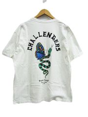 CHALLENGER チャレンジャー 白 プリント Tシャツ 半袖 メンズ Lサイズ 蛇 蝶 CHALLENGERS Built Tough M0021_0513_5