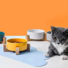 ★木枠フードボウル　2皿　グレー　犬　猫　イヌ　ネコ フード キャット