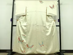 平和屋着物■訪問着　刺繍　舞蝶文　銀糸　正絹　逸品　AAAV6290jh