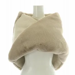 エンポリオアルマーニ EMPORIO ARMANI スヌード フェイクファー ニット バイカラー グレー ライトベージュ /BBのサムネイル