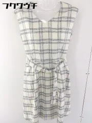 ◇　◎ AG by aquagirl バックジップ　チェック　ノースリーブ 膝丈 ワンピース アイボリー　グレー レディース  【1108180005842】のサムネイル