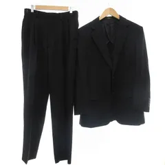 サヴィル ロウ Savile Row スーツ フォーマル セットアップ 上下 テーラードジャケット シングル 2B 背抜き サイドベンツ ウール 黒 ブラック  /TN