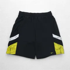 NIKE 00年代 ゲーム ショートパンツ ハーフパンツ L ブラック イエロー サイドライン スウォッシュ