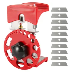 SESHIS ワイヤーストリッパー ケーブルストリッパー 銅線 剥線機 電線皮剥き機 工具 ケーブル ワイヤー DIY diy 本体 替え刃10枚 赤 [プラスチック製 赤 本体＋替え刃10個]のサムネイル
