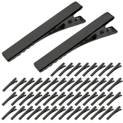 ヘアクリップ 約50個入り ヘアピン やっとこピン 髪留め 金具 パーツ ブラック 4.1cm NYANDELMO [ブラック] [4.1cm(ステンレス製)]