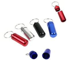 ピルケース メディカルカプセル ペンダントヘッド アルミ 納骨 キーホルダー おしゃれ ネックレス 携帯 1.5cmX5cm 全4色 人気 男性 女性 金属 レディース メンズ おすすめ 持ち運び 小さい 丸 ペンダント 薬 カプセル 遺灰