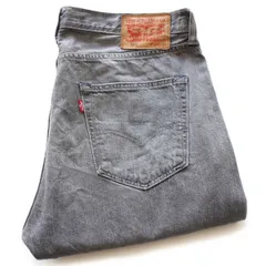 トルコ製 Levi'sリーバイス 501 USED加工 先染め グレー デニムパンツ W34 L34★SDP4060 ユーロ ジーンズ ストレート ヒゲ ハチノス