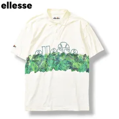 古着 エレッセ ellesse ビッグロゴデザイン 半袖 ポロシャツ ホワイト