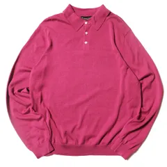 00's 10's ブルックスブラザーズ シルク コットン ポロニットセーター (L) 濃ピンク系 00年代 旧タグ オールド 黒タグ BROOKS BROTHERS アメリカ古着 USED  ビンテージ ヴィンテージ