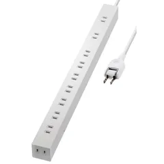 エレコム 電源タップ 雷ガード 10個口 2m ほこりシャッター 【 固定 ・吊下可能な回転パーツ付き】 ホワイト ECT-0102WH 1