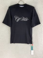 【お値引き交渉大歓迎】未使用 Off-White オフホワイト 38 ブラック ロゴプリントショルダーパッドTシャツ