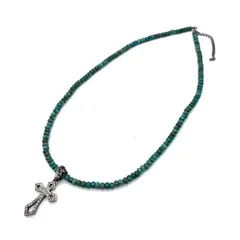 【中古】クレセントルナ シルバー925 ターコイズ クロスネックレス 中古】クレセントルナ シルバー925 ターコイズ クロスネックレス