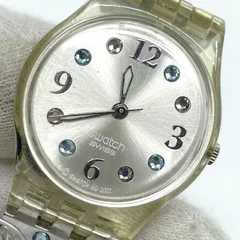 動作未確認　Swatch　スウォッチ　バングルウォッチ　ラインストーン　クォーツ　腕時計のサムネイル