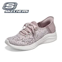 【新品 箱あり】Skechers スケッチャーズ レディース スリップイン 花柄 レース柄 厚底 スリッポン 黒 軽量 幅広 滑りにくい 新作 疲れない ウォーキングシューズ 人気 ブランド 50代 歩きやすい おすすめ 母の日 夏用 896177