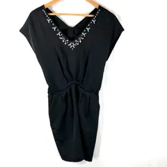 チェスティ Chesty ワンピース ノースリーブ ビジュー 裏地付き サイドポケット 黒 0サイズ 930498