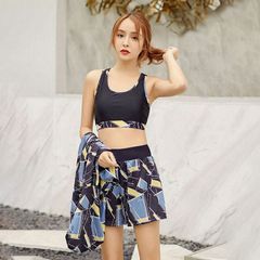 体型カバー 水着 レディース 上下セット 3点セット ラッシュガード 長袖 可愛い 露出控え スポーティー 日焼け防止 タンクトップ ショーパン ショートパンツ タンキニ セパレート ビキニ 女の子 女性 スポーツ L 海水浴 温泉 韓国風 df124wy