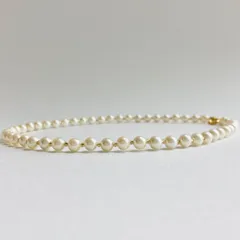 貝パールとビーズのショートネックレス/約6mm約38cm+5cm/Lt.クリームツートン/G/made in japan