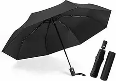 【新着商品】撥水速乾 紫外線遮断 台風対応 梅雨対策 UVカットおりたたみ傘 強風に強い 折畳傘 8本骨 軽量 メンズ 丈夫 晴雨兼用 レディース 折り畳み傘 収納ポーチ付き ワンタッチ自動開閉 折りたたみ傘 ブラック Molitalo
