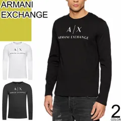 アルマーニ エクスチェンジ ARMANI EXCHANGE ロンT メンズ 2025年秋冬新作 Tシャツ カットソー 長袖 ブランド ロゴ プリント 綿100% クルーネック 丸首 大きいサイズ 白 ホワイト