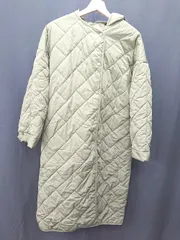 ■ ⊇ ITEMS URBAN RESEARCH フード取り外し可能 長袖 キルティングコート サイズF グリーン レディース E  【1502180028496】