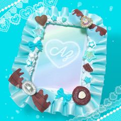 トレカケースデコ໒꒱· ﾟ B8 ミントグリーン♡ホイップ×チョコレート〔No.71〕
