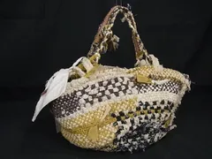 ■極美品■ WONDER FULL LIFE ワンダフルライフ リネン 編み込み ハンドバッグ レディース マルチカラー BG9608