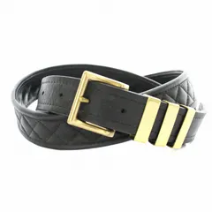 バルマン BALMAIN ベルト レザー キルティング 85 黒 ブラック 61 T926 D419 /KUのサムネイル