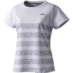 【新品】【Lサイズのみ】prince（プリンス）レディース ウィメンズ ゲームシャツ テニスウェア 半袖Tシャツ 吸汗速乾 UPF50+　ホワイト WS4055-146
