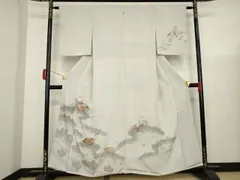 平和屋着物▼訪問着　総刺繍　中国三大刺繍　スワトウ刺繍　汕頭刺繍　地紙花文　鈴乃屋扱い　正絹　逸品　AAAW0646ck 