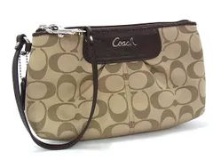 ■極美品■ COACH コーチ シグネチャー キャンバス×レザー ポーチ マルチケース 小物入れ ブラウン系×ベージュ系 DI7406