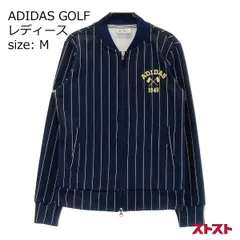 ADIDAS GOLF アディダスゴルフ N65957 ジップジャケット ストライプ柄 ネイビー系 M [240101145438]