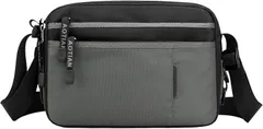 Azul Mar ショルダーバッグ メンズ 撥水 軽量 斜めがけ 多収納 ボディバッグ 防水 小さめ ミニバッグ 横型 サコッシュ 多機能 サブバッグ 旅行 通勤 アウトドア(グレー)