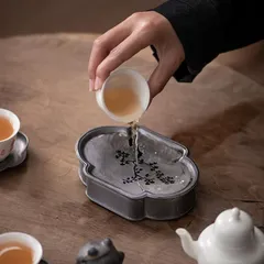 中国錫細工茶器　未使用品 新品 中国茶器 茶盤 古錫 長方形 茶池 - メルカリ