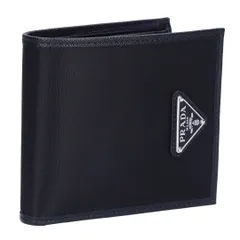 プラダ PRADA メンズ 折財布 二つ折財布 小銭入れ付き TESSUTO+SAFFIAN 2MO738 2DMH F0002 NERO 【お取り寄せ】