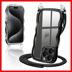 【匿名配送】 iPhone15 Pro_ブラック iPhone15 Pro ケース クリア ショルダー カバー iphone15プロ スマホケース 創意 個性 