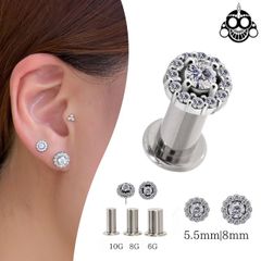 プッシュピアス 10G 8G 6G ゴージャスジュエル ノンニッケル プレミアムジルコニア チタンピアス 金属アレルギー対応 ラブレットスタッズ ボディピアス