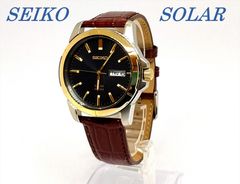 良品＆希少 SEIKOセイコー メンズ腕時計オールブラック ソーラー 