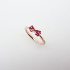 ポンテ ヴェッキオ ルビー リング 0.09ct 8号 K18PG 新品仕上げ Sランク