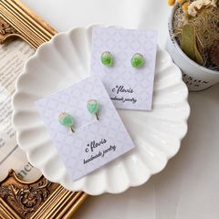 ストロベリー×グリーン　アレルギー対応　ピアス/イヤリング