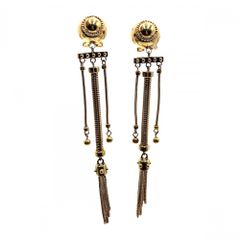 プラダ イヤリング レディース フリンジ スイング アクセサリー PRADA    ゴールド 約33.2g【中古品】