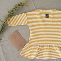 《COODO》ワンピース　80サイズ ／ OVERSIZED DRESS_yellow stripe