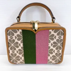 ■Kate spade ジャガード バイカラー 2Way ショルダー ハンドバッグ　ケイトスペード フラワー 良品■