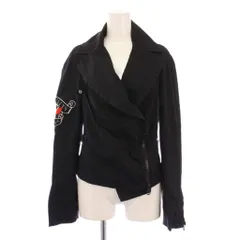 ヴィヴィアンウエストウッドレッドレーベル Vivienne Westwood RED LABEL ジップアップジャケット アウター ショート丈 アシンメトリー ロゴ 38 黒 ブラック /BBのサムネイル