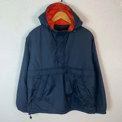 OlD UNIQLO ユニクロ アノラックパーカー 中綿ジャケット 長袖 ネイビー Mサイズ メンズ 古着 スポーツMIX　テック系