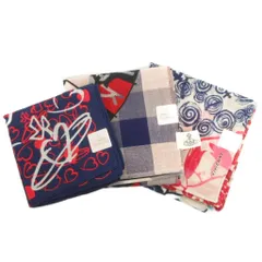ヴィヴィアンウエストウッド Vivienne Westwood accessories 未使用 シール付き 3点 セット ハンカチ チーフ チェック プリント 総柄 マルチカラー 小物